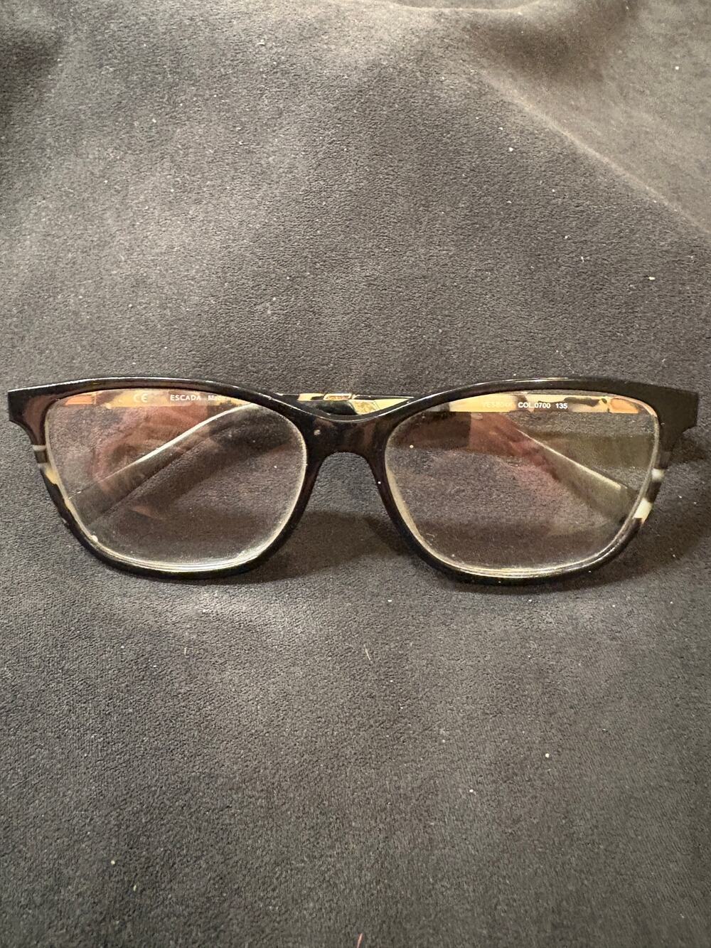 Escada Designer Eyeglass Frames Tortoise Brown Black VESB04K COL.0700